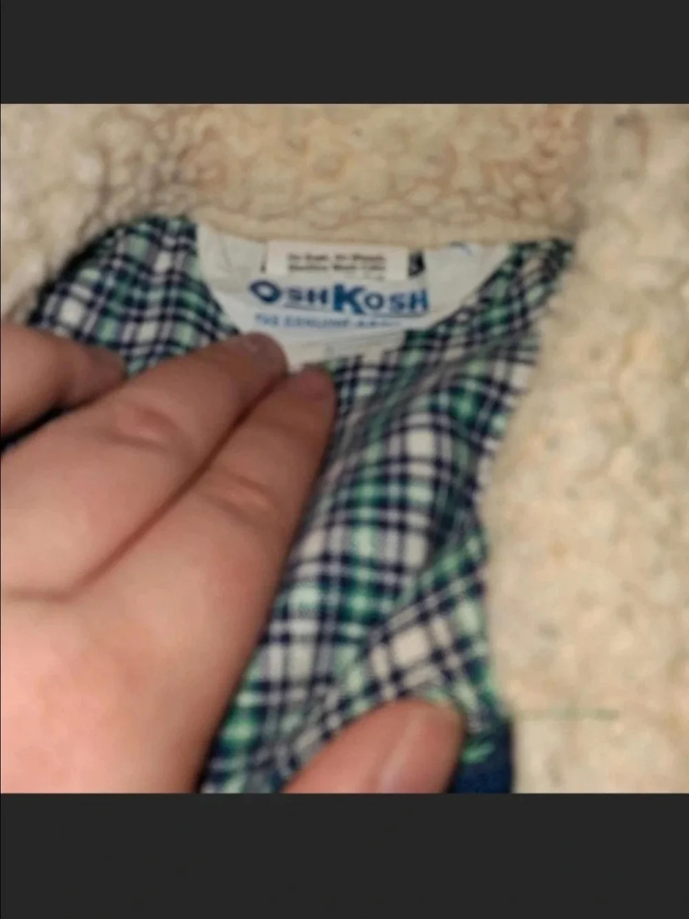 RARE Vintage Oshkosh Kids Blue Denim Jacket with Cream Sherpa Collar